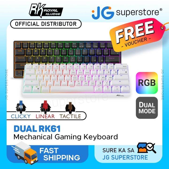 COD Yb110nfmf7217 Royal Kludge Dual RK61 RGB 61 Keys Mechanical