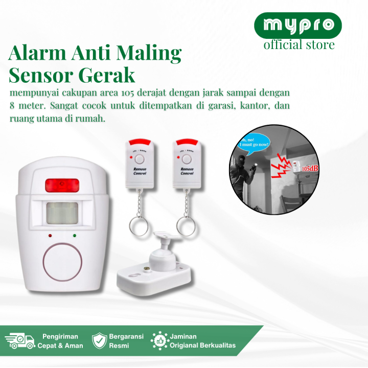 Promo Alarm Anti Maling Infrared Pir Sensor Gerak Remote Lazada