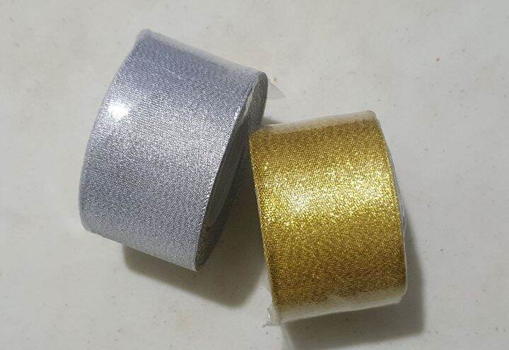 Pita Emas Pita Perak 2 Inch Pita Gliter Pita Glitter Gold