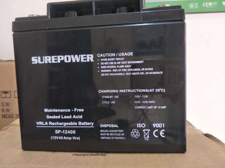 Surepower Maintenance Free Sealed Lead Acid Battery V Ah Lazada