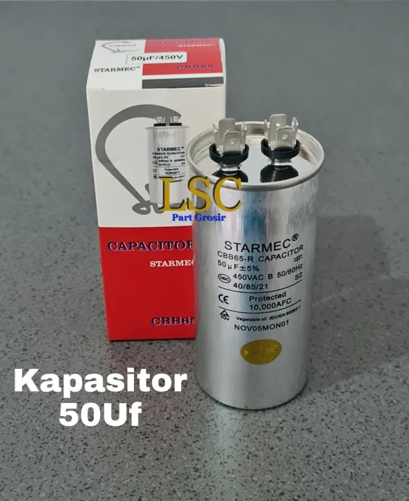 Kapasitor AC 50 UF SMC Micro Capasitor 50uF AC 450V Mikro Farad