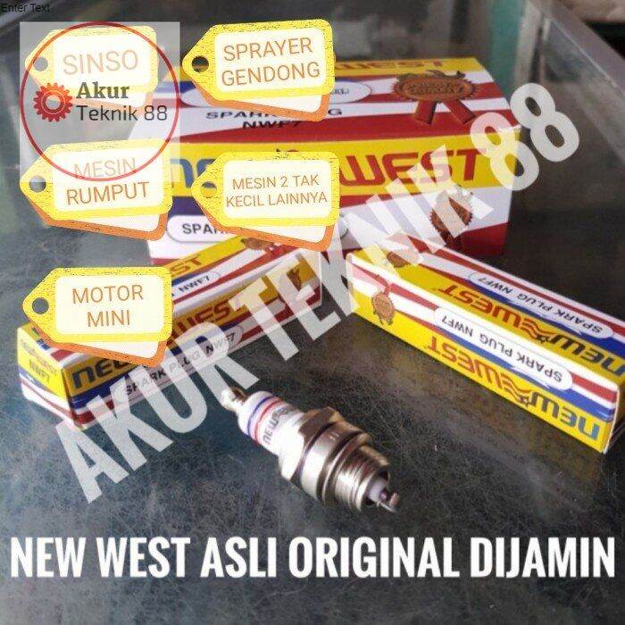 Busi Spark Plug New West Asli Chainsaw Sprayer TF MD Mesin Rumput