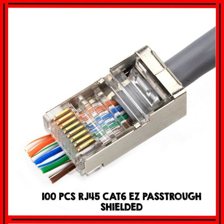 CAT6 RJ45 EZ Metal Shielded 100 PCS Pass Through Tagusan Passthrough