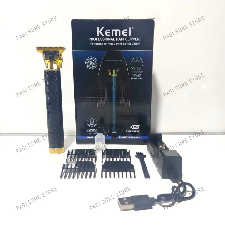 Alat Cukur Rambut Kemei KM 1971 Black Series Professional Hair Clipper