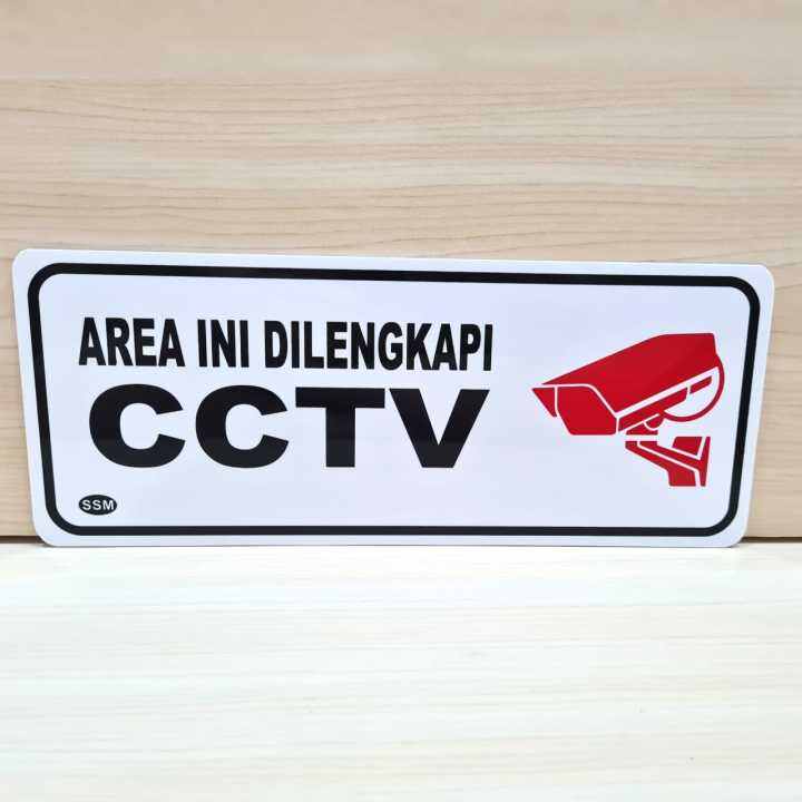 Sign Label Akrilik BESAR AREA INI DILENGKAPI CCTV Lazada Indonesia