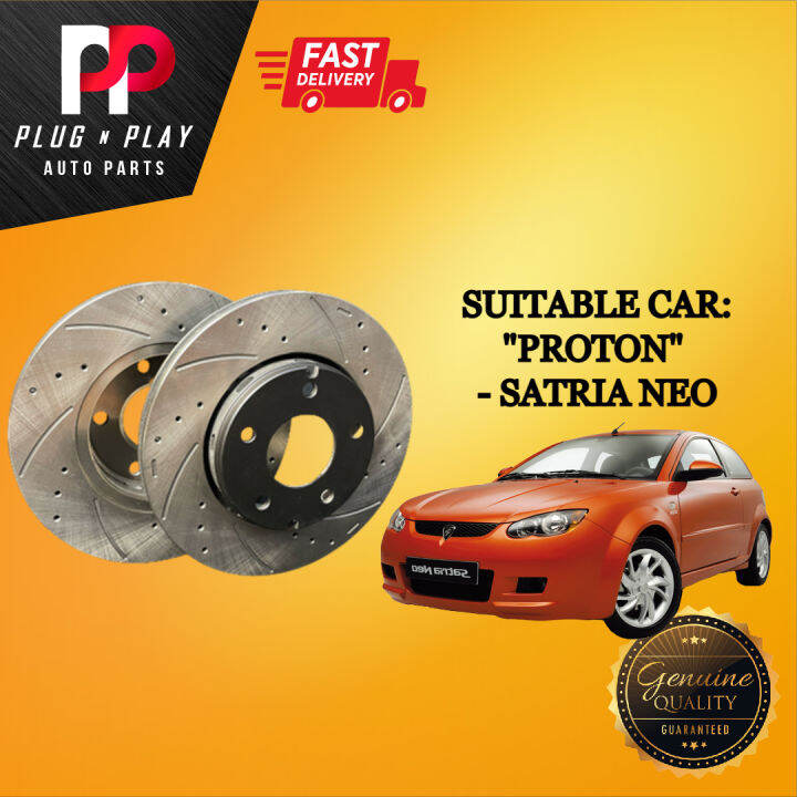 PROTON SATRIA NEO FRONT FW DEPAN DISC ROTOR SPORT SLOTTED DRILLED