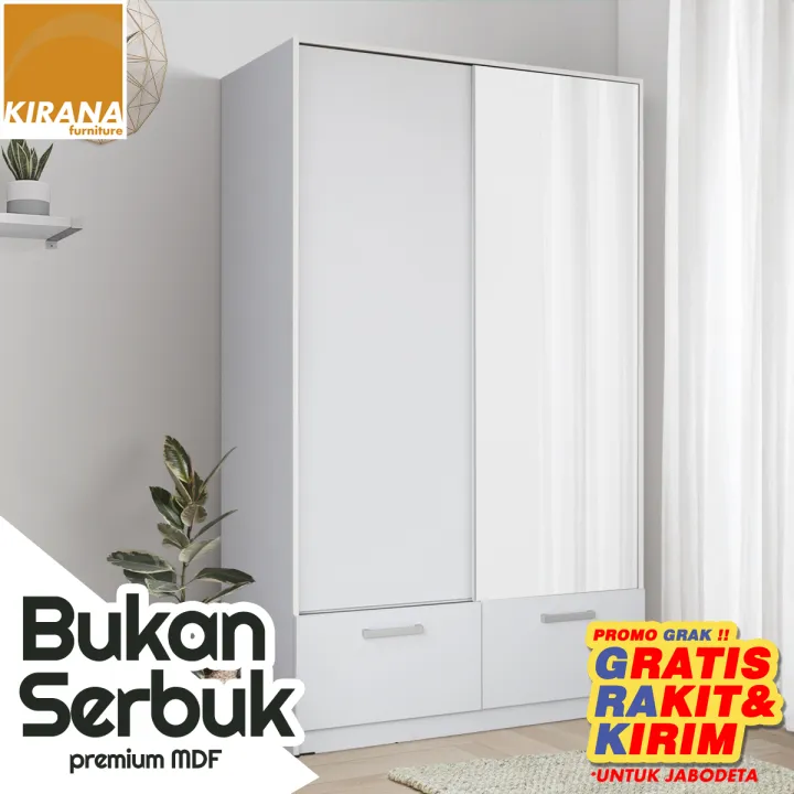 Kirana Lemari Pakaian Sliding Wardrobe Pintu Cermin Omaha Lazada