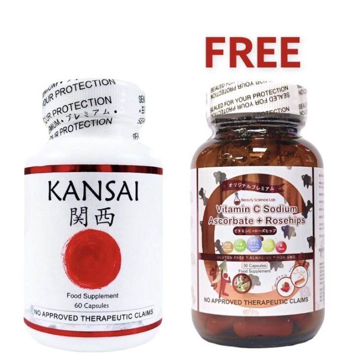 Authentic KANSAI Glutathione With Free Vitamin C Sodium Ascorbate