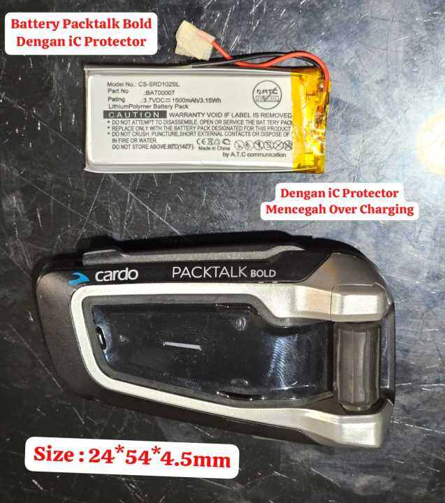 Battery Pengganti Baterai Cardo Packtalk Bold Black Sena Scala Rider