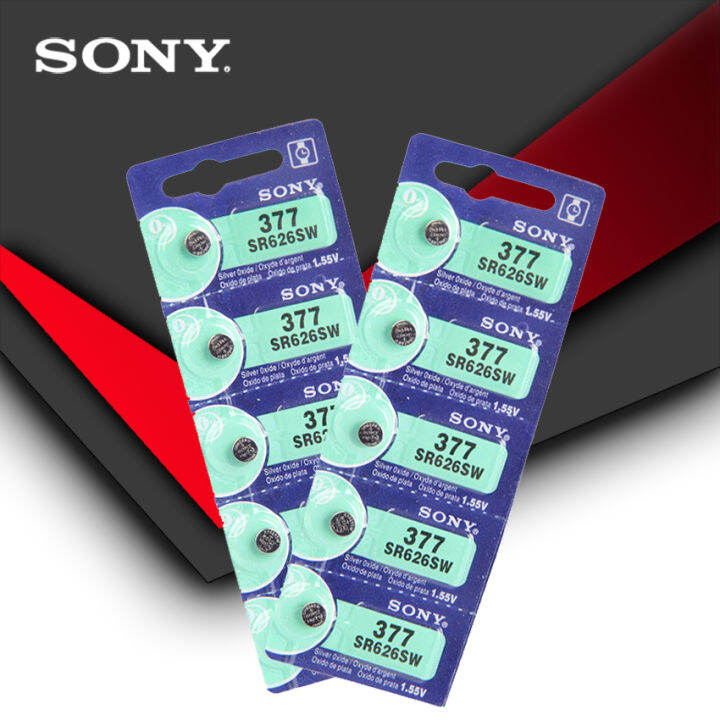 10pcs Sony 100 Original 377 SR626SW SR626 AG4 1 55V Silver Oxide Watch