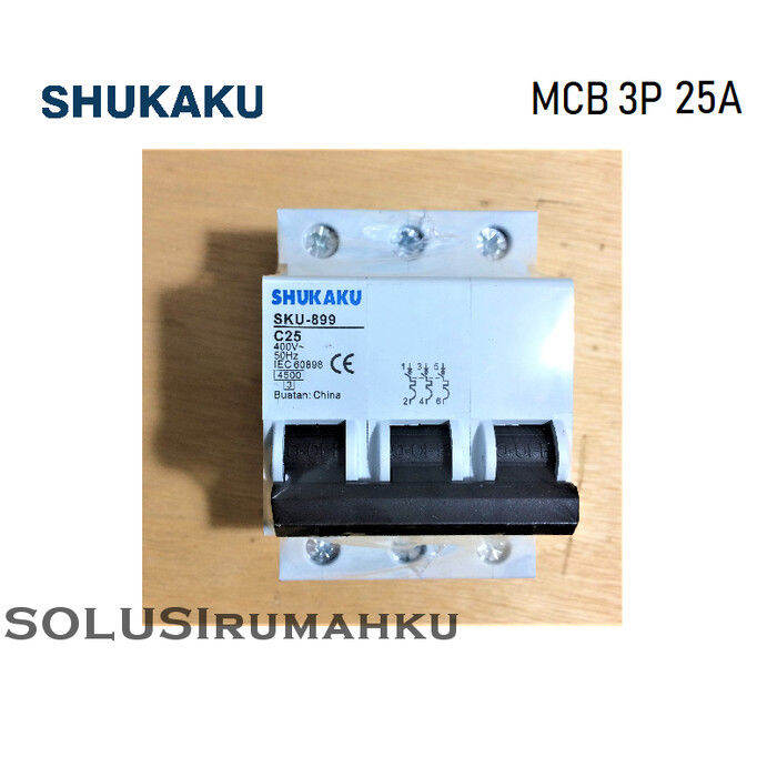 MCB 3 PHASE SHUKAKU 25A SIKRING 3 PAS 25 AMPERE MCB 3P 25 A