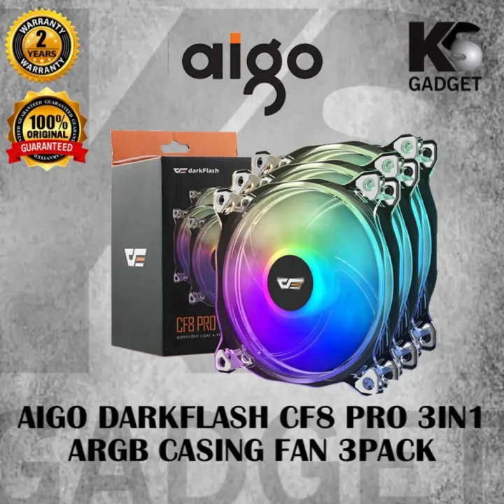 AIGO DARKFLASH CF8 PRO 3 IN 1 ARGB COOLING FAN Lazada