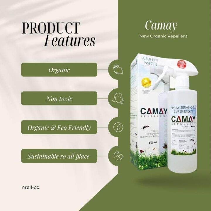 CAMAY REPELLENT SPRAY SERANGGA NATURAL KUTU SEMUT PEPIJAT LIPAS LIPAN