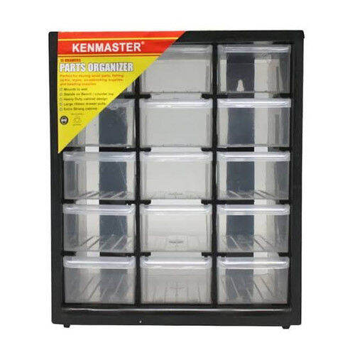 Kenmaster Rak Drawer Kotak 15 Susun Slot Part Organizer Laci Sparepart