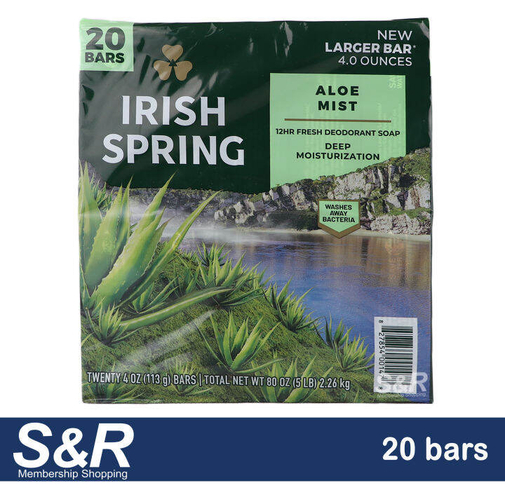 Irish Spring Aloe Mist Deodorant Bar Soap 113g X 20pcs Lazada PH