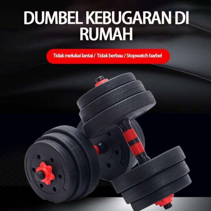 Dumbbell Barbel Set Peralatan Fitness Kg Bisa Disambung Tiang Angka