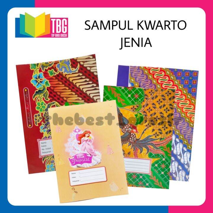 1 PAK 20 LEMBAR SAMPUL KWARTO JENIA SAMPUL BUKU KERTAS MOTIF BATIK