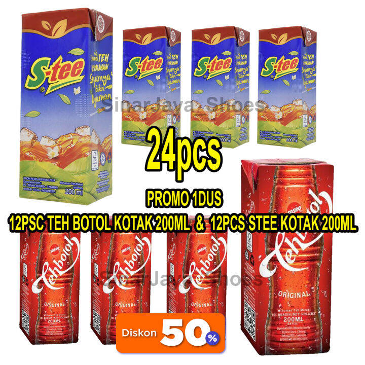 Promo Mix Hemat Teh Botol Sosro Kotak 200 Ml Mix Stee Kotak 200 Ml