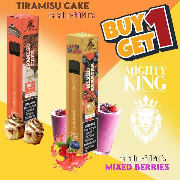 Buy 1 Take 1 LEGIT MIGHTY KING Puff Bar Plus 800 PUFFS 5 SALTNIC Vape