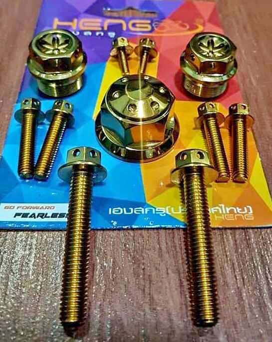 Heng Gold Handle Bar Bolt Set For Suzuki Raider Carb Butterfly Set