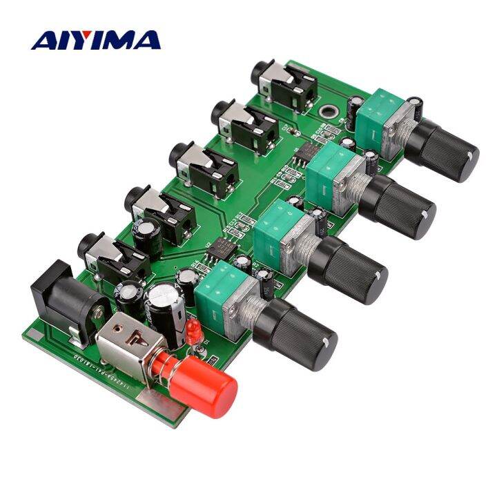 AIYIMA 4 Ways Stereo Mixer Board Audio Source Reverberator Driver