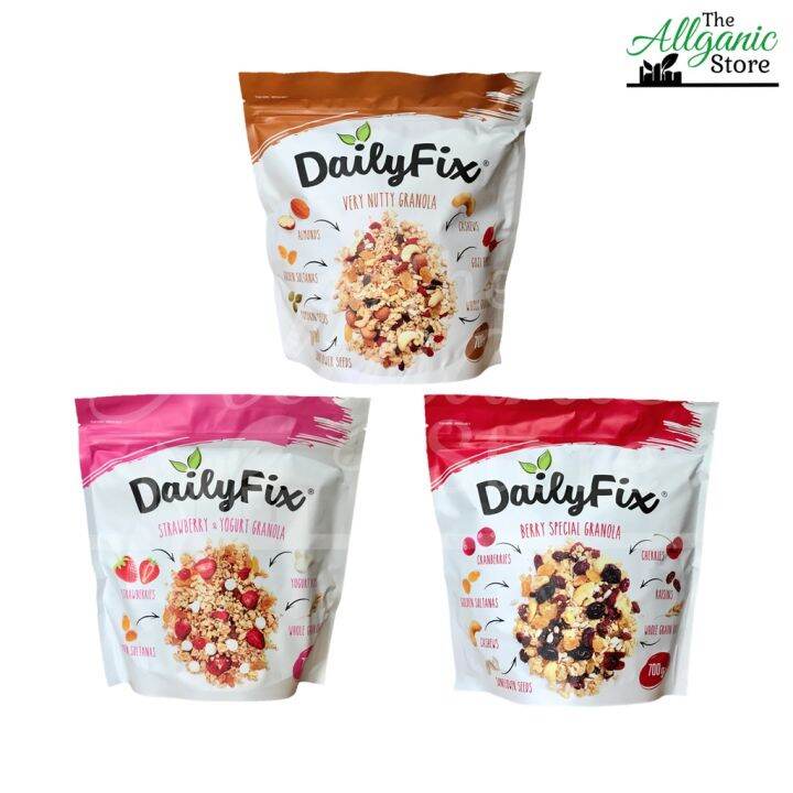 Dailyfix Granola Berry Special Strawberry Yogurt Very Nutty Trail Mix