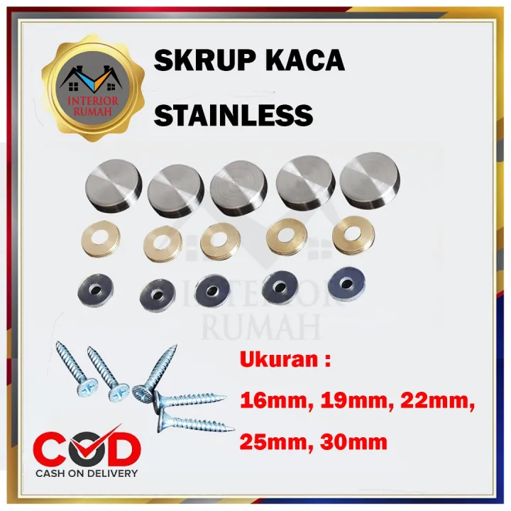 Tutup Skrup Kaca Stainless Steel Dop Screw Tebal Bagus Sekrup Kaca