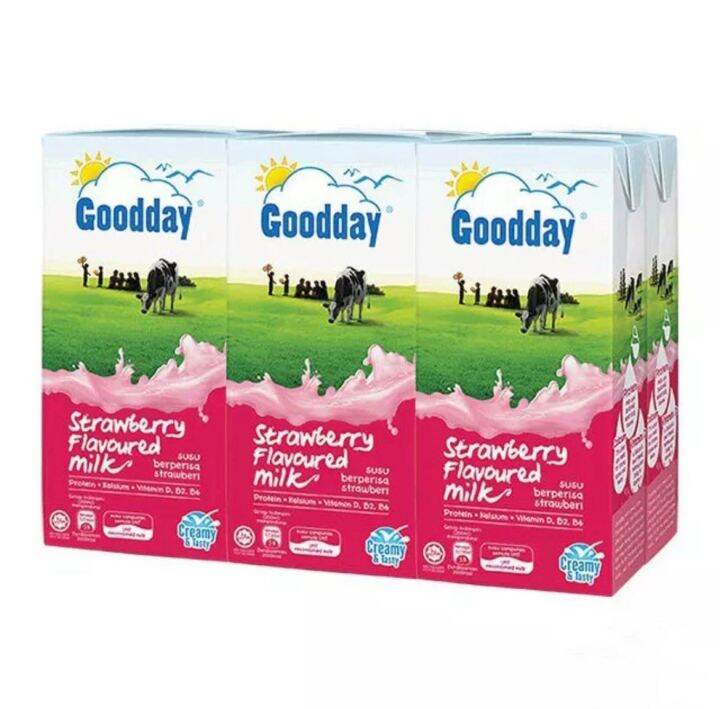 Goodday UHT Milk 6x200ml Full Cream Milk Low Fat Milk Strawberry