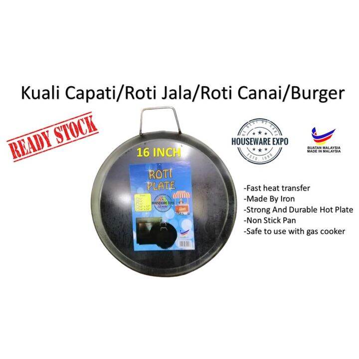 Kuali Capati Hitam Kuali Leper Hot Plate Kuali Roti Jala