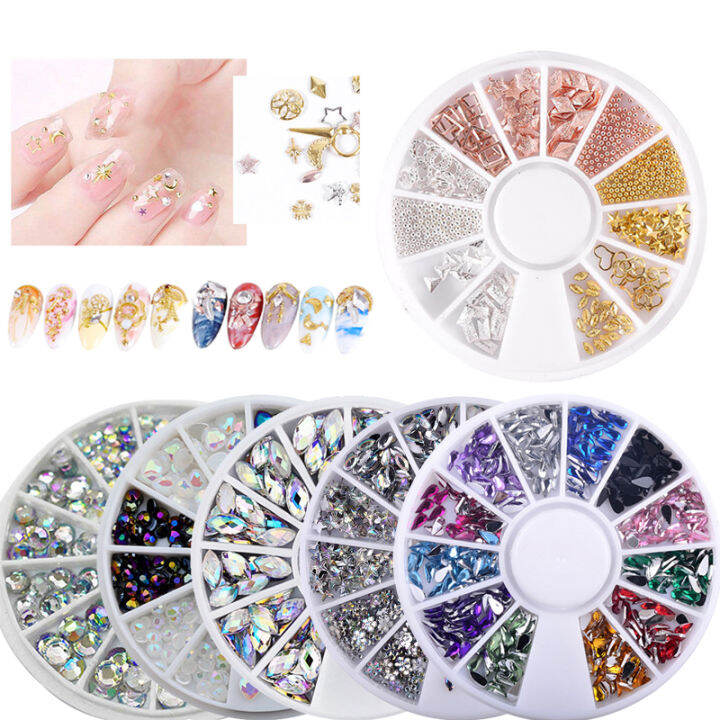 Nail Beads Mixed Color Chameleon Nail Rhinestones Glitter Gold Silver