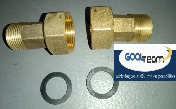 Water Meter Tailpiece With Seal Provision 3 4in 20mm Brass Pair