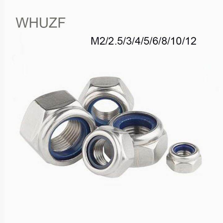 Whuzf Nylon Lock Nut Stainless Steel Hex Hexagon Locking Nut M M M