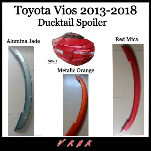 Toyota Vios 2013 2018 Gen 3 Ducktail Spoiler Color Available Alumina