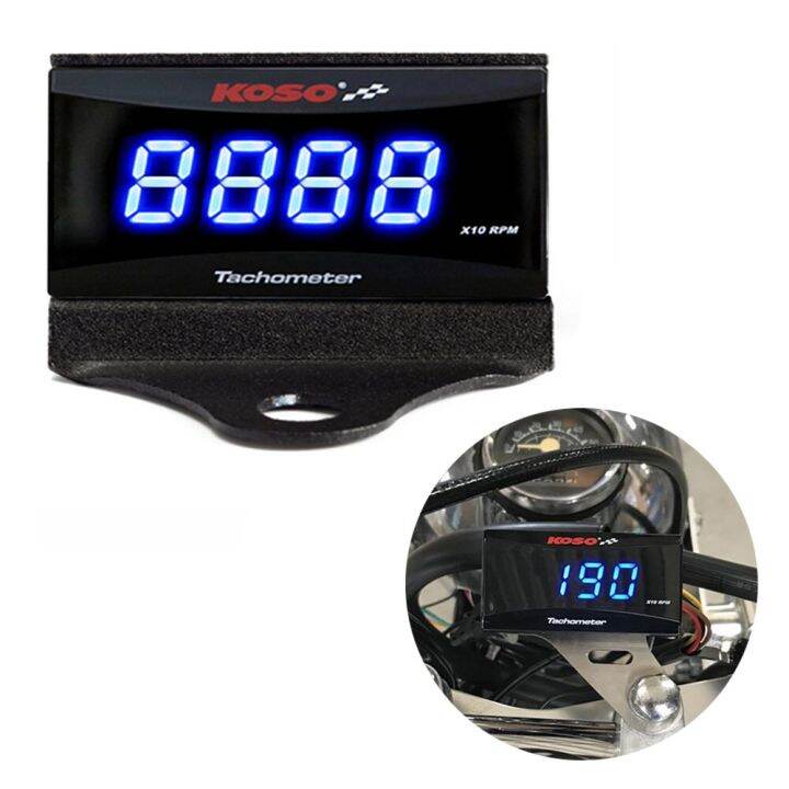 Koso Mini Rpm Meter Digital Square Lcd Display Engine Tach Hour Meter