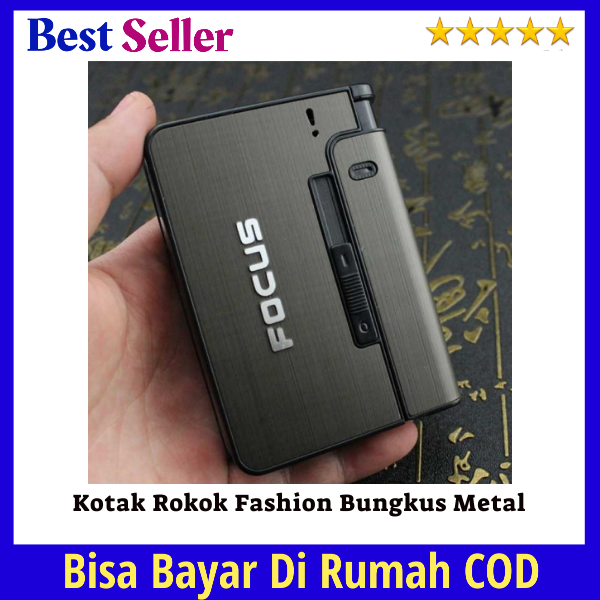 Kotak Rokok Fashion Bungkus Metal Case With Lighter Korek Kotak