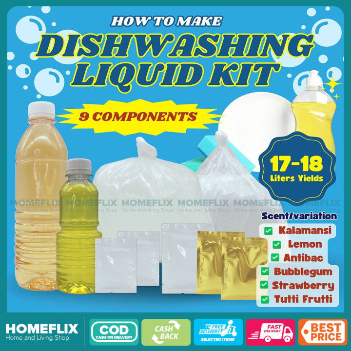 Homeflix Diy Dishwashing Liquid Kit Set 17 To 18 Liters Yield 9