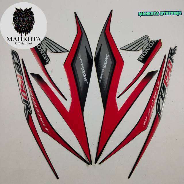 STRIPING STICKER LIS LES POLET Honda Cb150r Cb 150 R 2018 Hitam Merah