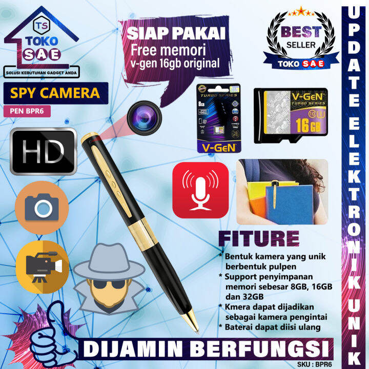 Spy Pulpen BPR6 16GB Kamera Pencam Pengintai Pengawasan Tersembunyi