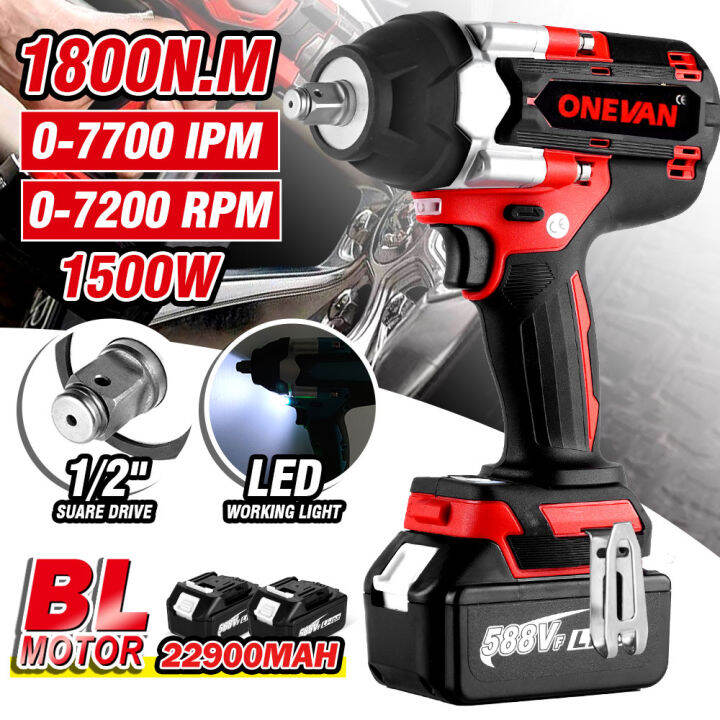 Onevan N M Brushless Electric Impact Wrench Inch Cordless