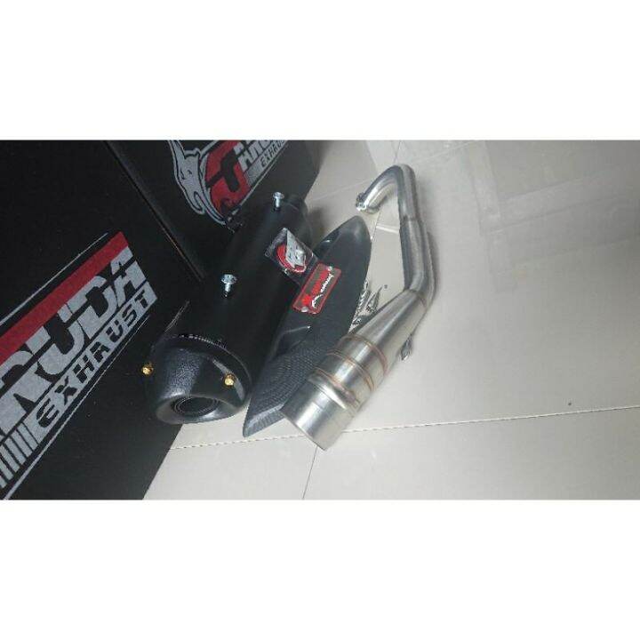 Knalpot Standar Racing Garuda Exhaust Tipe SR1 Black Fullsistem NMAX