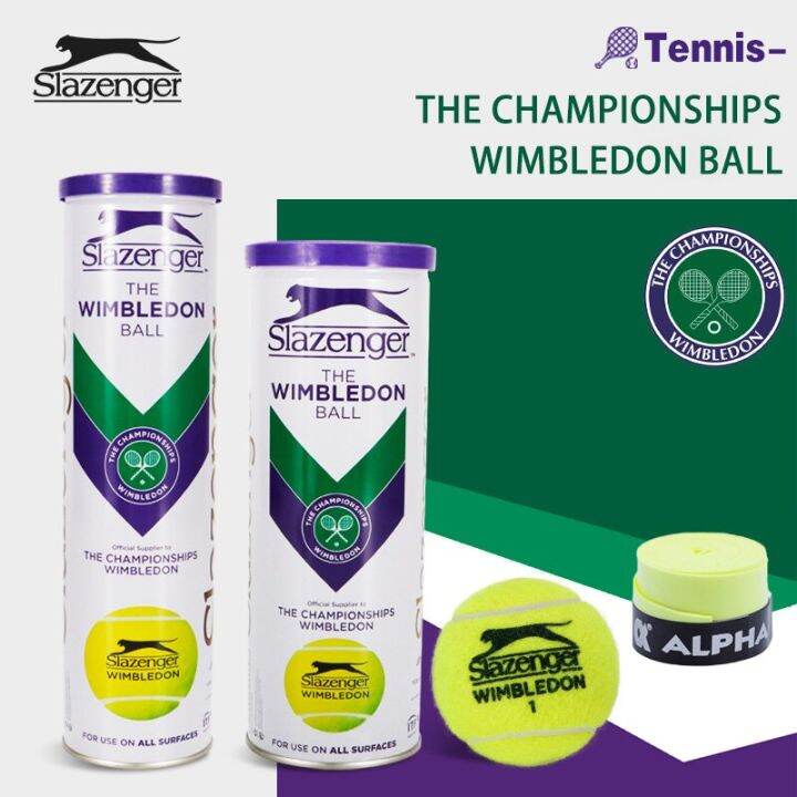 Slazenger The Wimbledon Ball Tennis Balls Tube Pack For Use On All