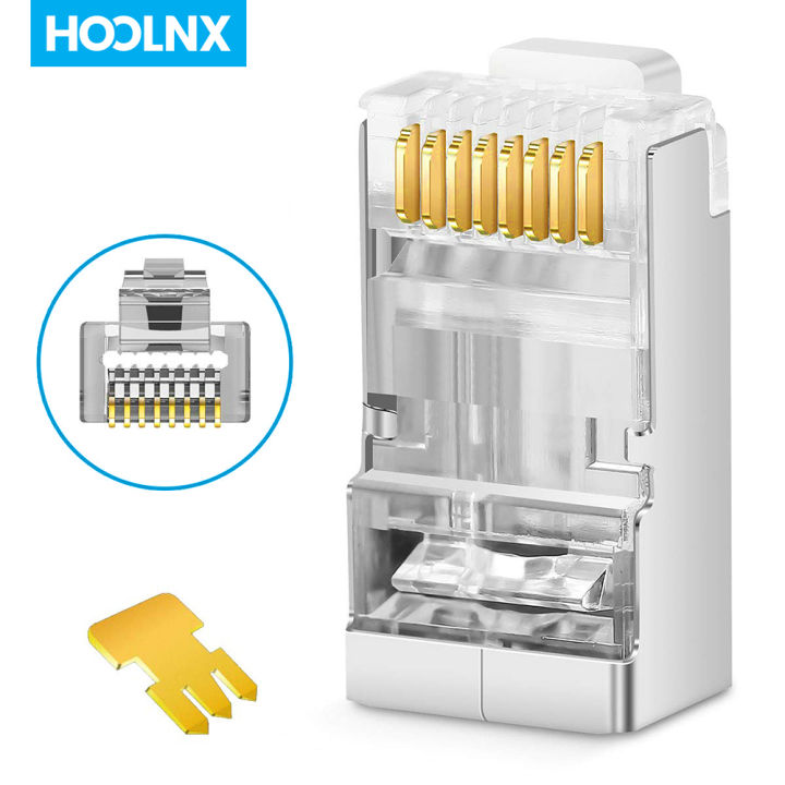 HOOLNX STP RJ45 Connector CAT6A CAT6 RJ45 Pass Through Modular Plugs