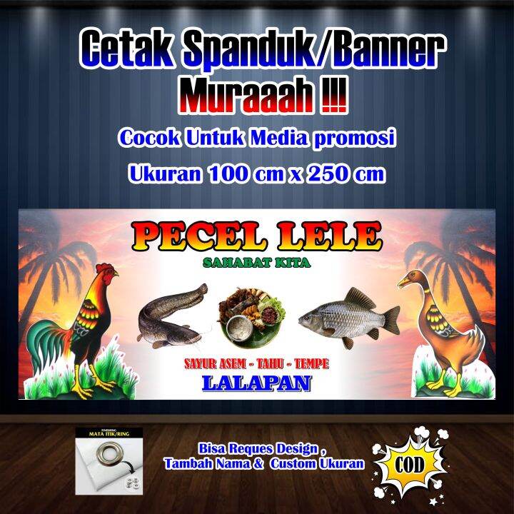 Spanduk Banner Pecel Lele Ukuran Cm X Meter Lazada Indonesia