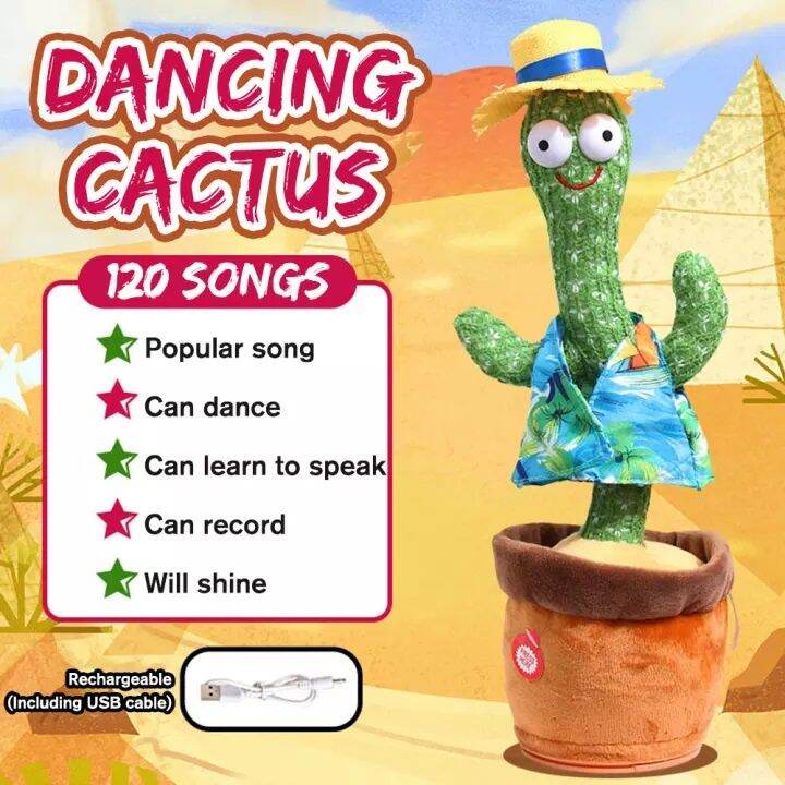 Cactus Dance Baby Plush Toys Talk Singing Dancing Cactus Doll Early