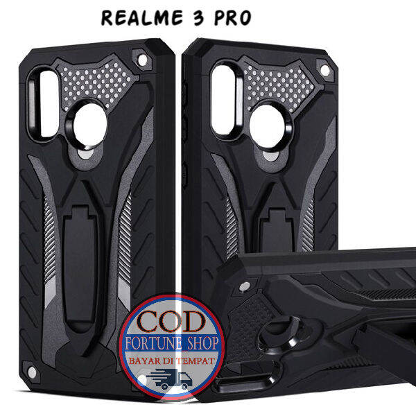 CASE COCOK UNTUK HP REALME 3 PRO CASING STANDING BACK KLIP HARD CASE HP