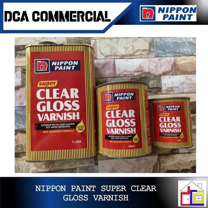 NIPPON PAINT SUPER CLEAR GLOSS VARNISH 250ml 500ml 1 Liter And 1