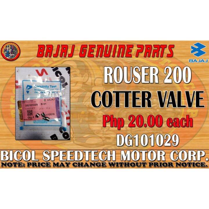 ROUSER 200 COTTER VALVE KMC GENUINE DG101029 Lazada PH