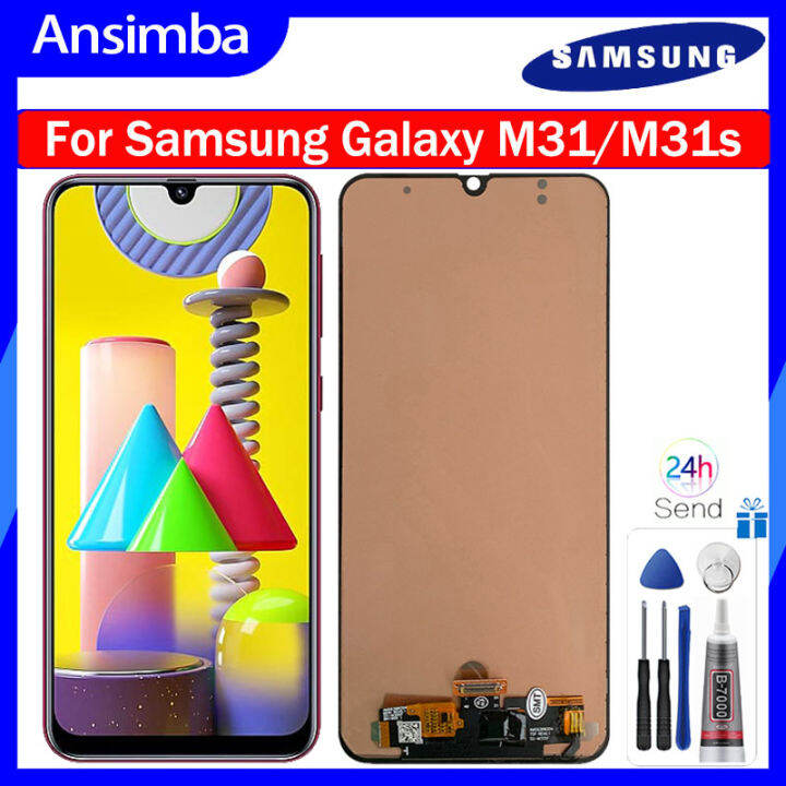 จอ OLED Ansimba สำหรบ Samsung Galaxy M31 M31s หนาจอ LCD จอแสดงผลหนา