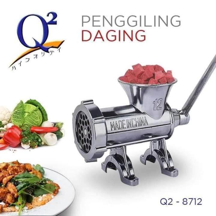 Gilingan Daging Meat Mincer Manual Besi Q2 8712 STAINLESS STEEL NO