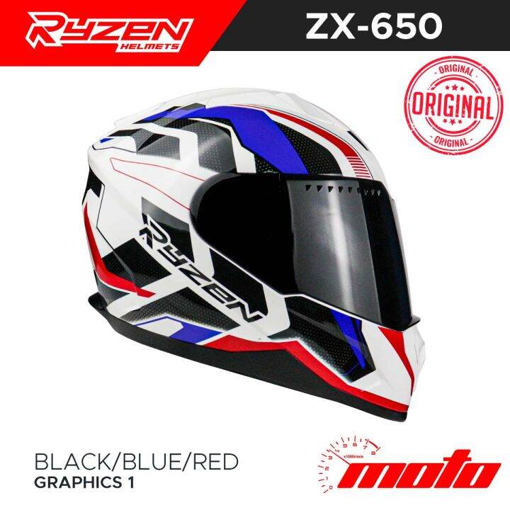 RYZEN ZX 650 Graphics 1 Design 2 Dual Visor Full Face Helmet Lazada PH